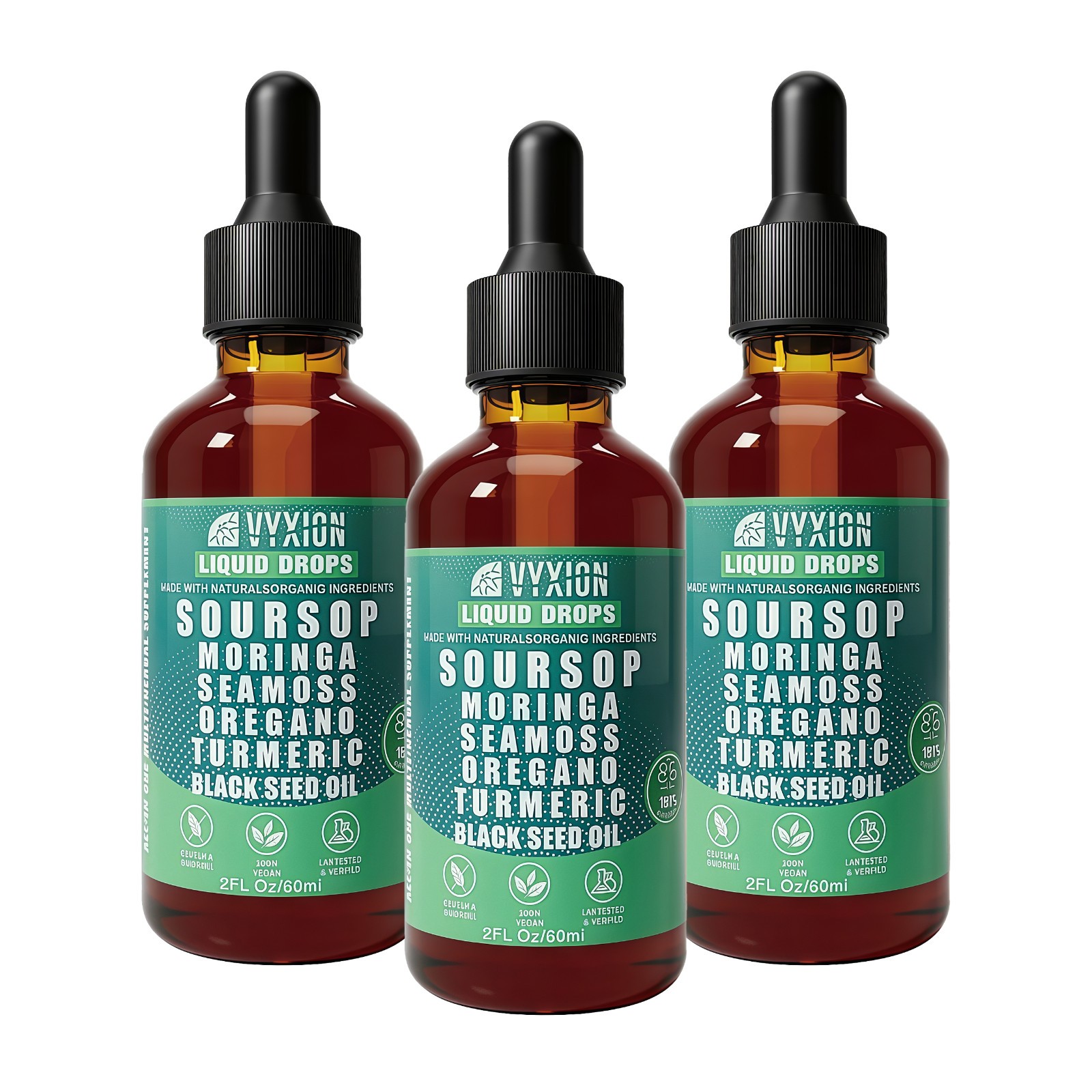 2 PACKS-VYXION Soursop Bitters Liquid Drops – Immunity, Liver, Gut & Antioxidant