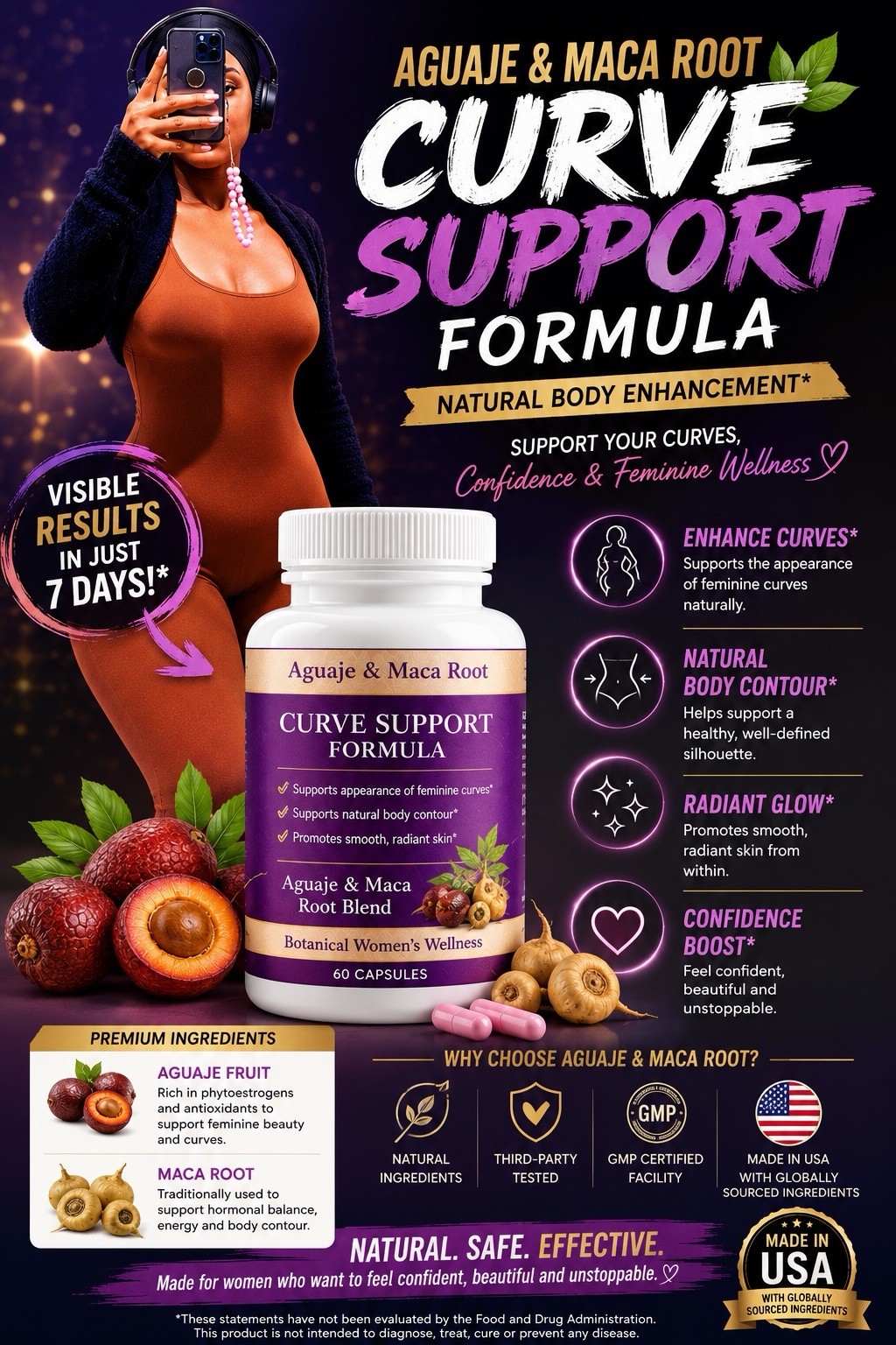 BBL Aguaje & Maca Root – Feminine Curve Support Supplement 7 Days Results