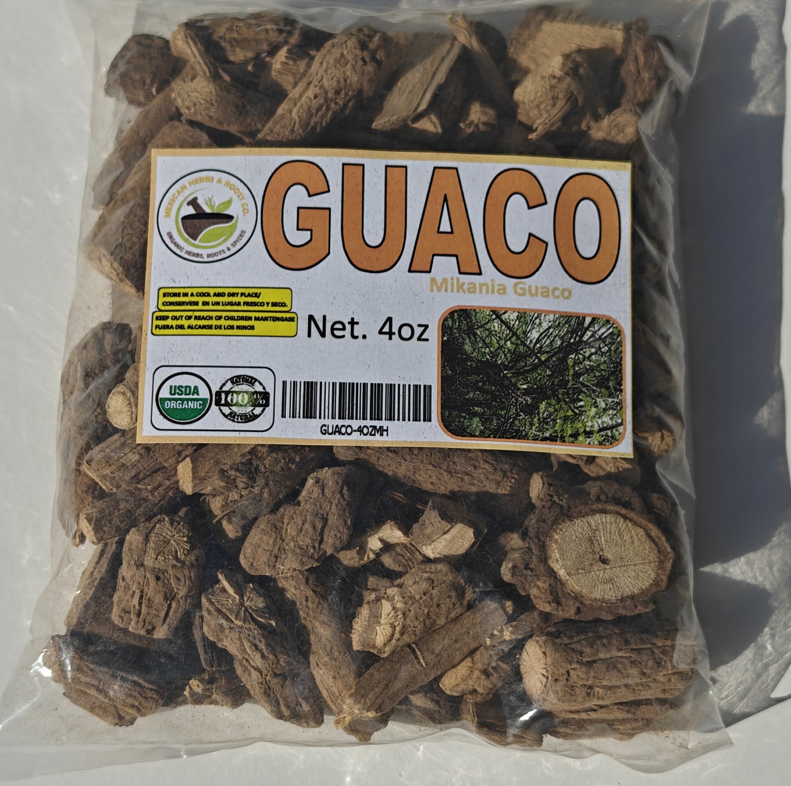 Guaco,Palo Guaco, Raiz de guaco, mikania guaco, Huaco, bejuco guaco 4oz/113g