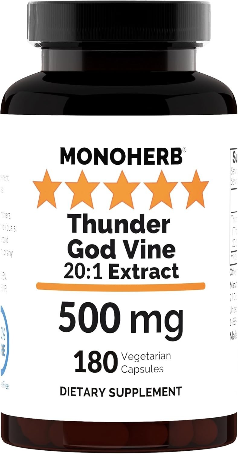 MONOHERB T.G.V. 20:1 Root Extract 500 mg – 180 Capsules, 6-Month Supply