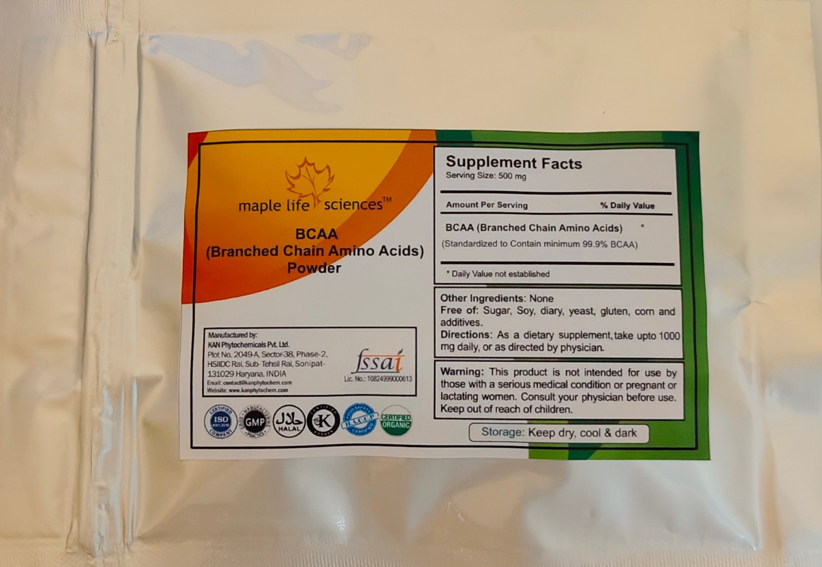 BCAA (Branched Chain Amino Acids) Powder 99.9% Pure & High Quality NO FILLERS