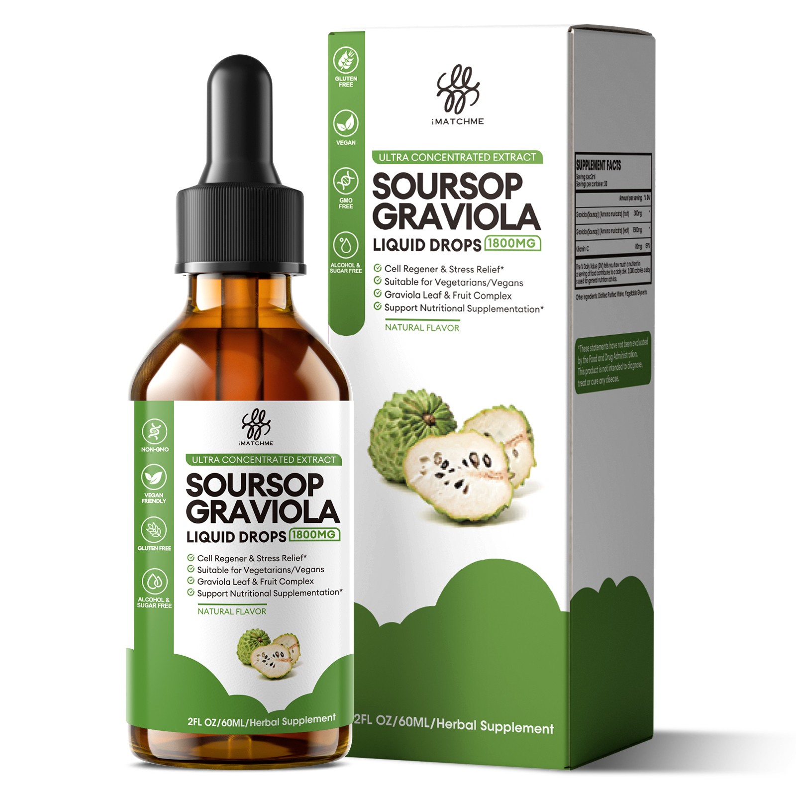 Organic Soursop Living Bitters – Vegan/Gluten-Free/Natural – 2/8 Fl Oz