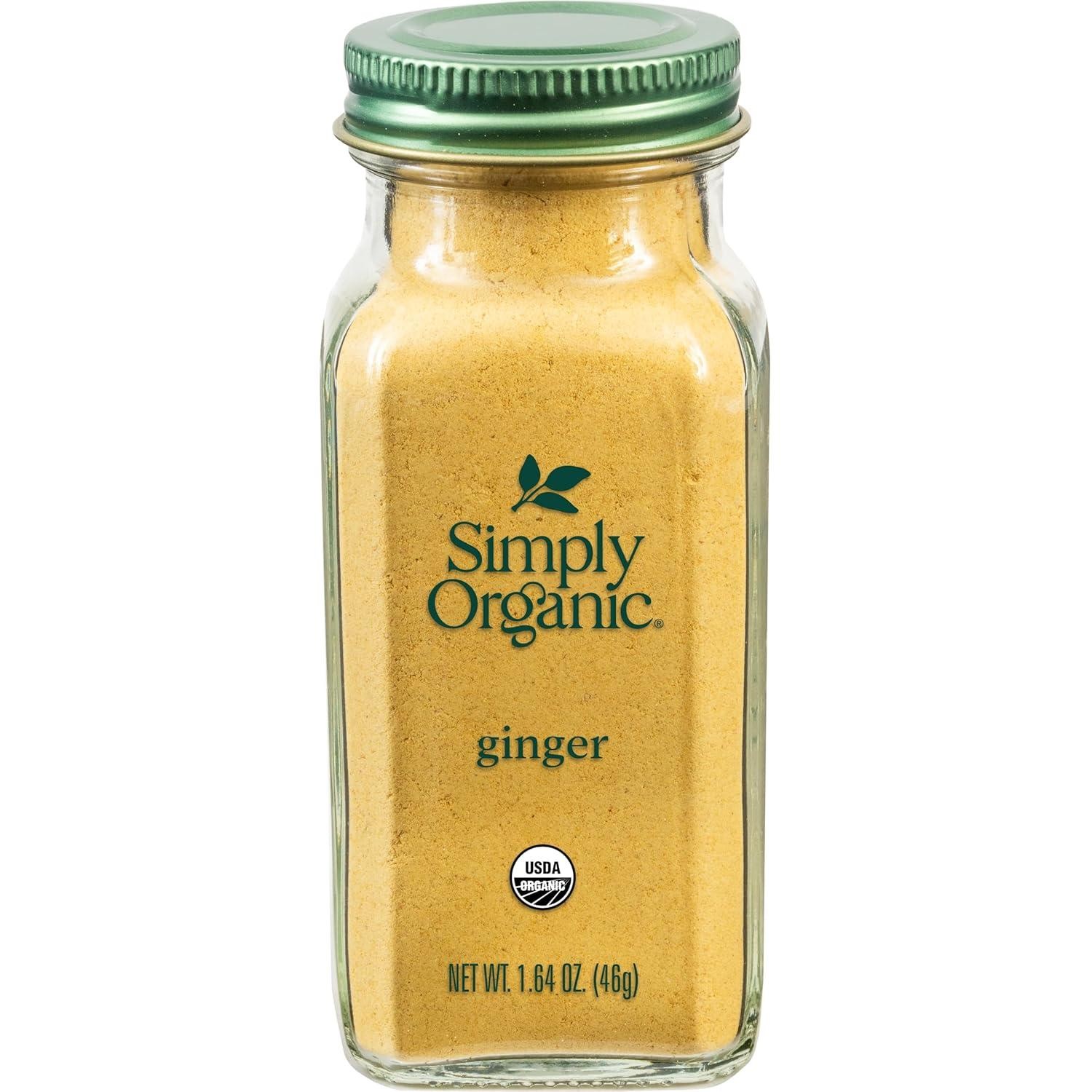Simply Organic Ground Ginger Root, 1.64 Ounce, Non Eto, Non Irradiated, Non Gmo,