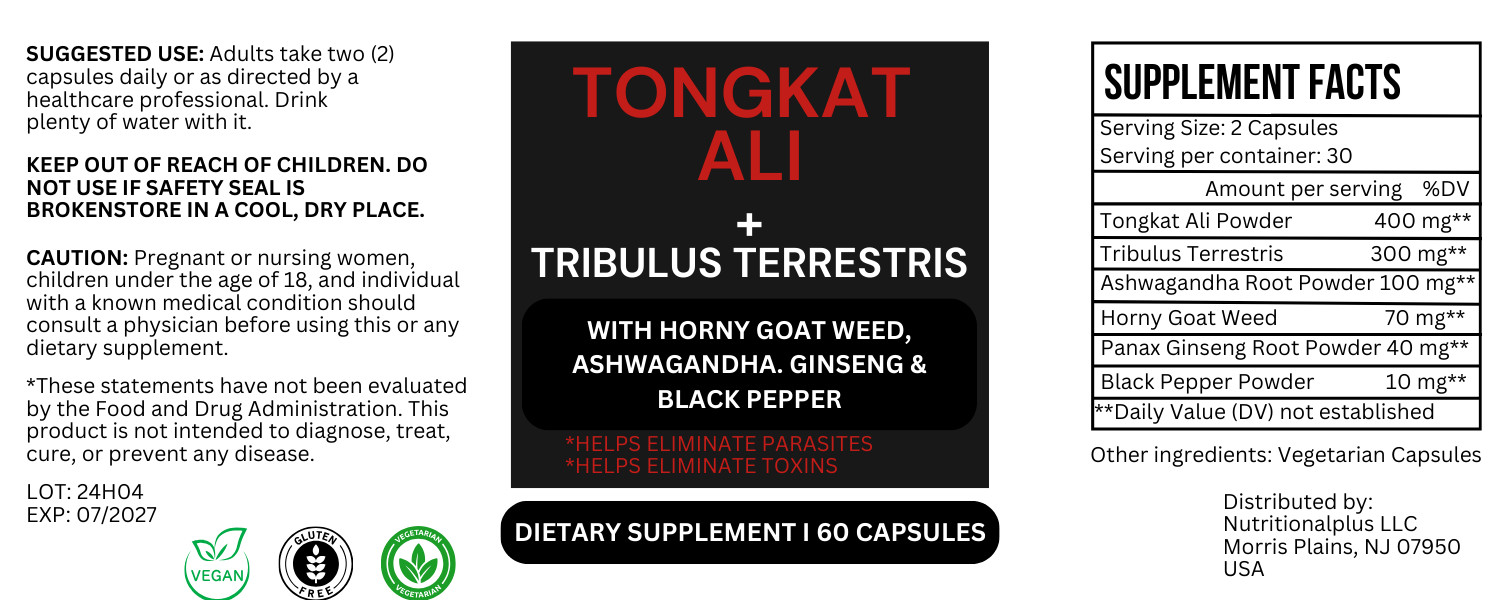Tongkat, Tribulus, Horny Goat, Ashagandha, Ginseng, & Black Pepp – Vegan Cap