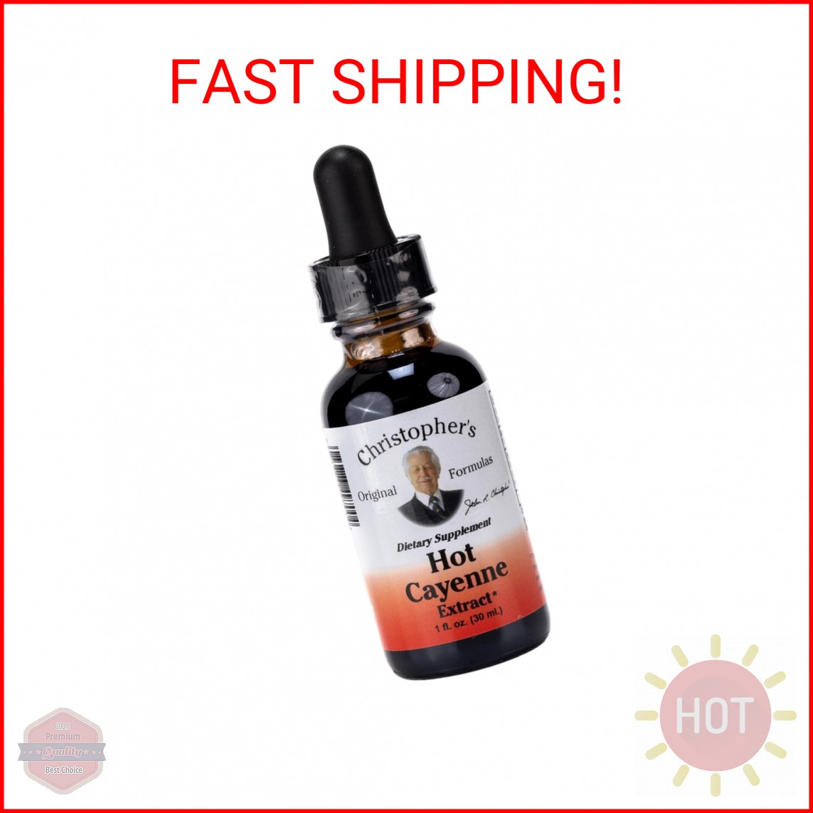 Christopher’s Original Formulas Hot Cayenne Extract, 1 fl oz – Natural Herbal Su