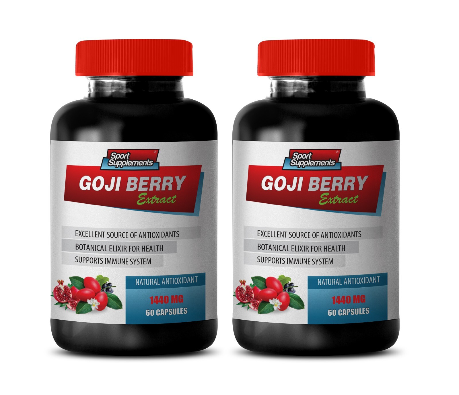 Boost Brain Health – GOJI BERRY EXTRACT – Improve Mental Focus – 2 Bottles 120 C