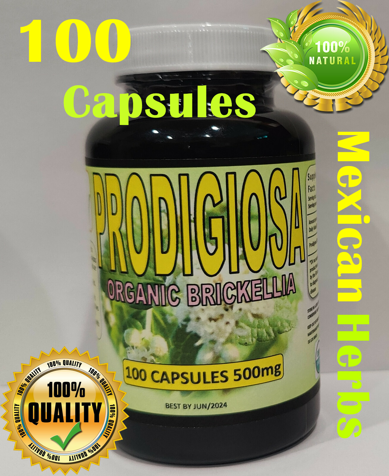 Prodigiosa 100 capsulas, Prodijiosa, Amula Herbs, Premium Organic prodigiosa !!!