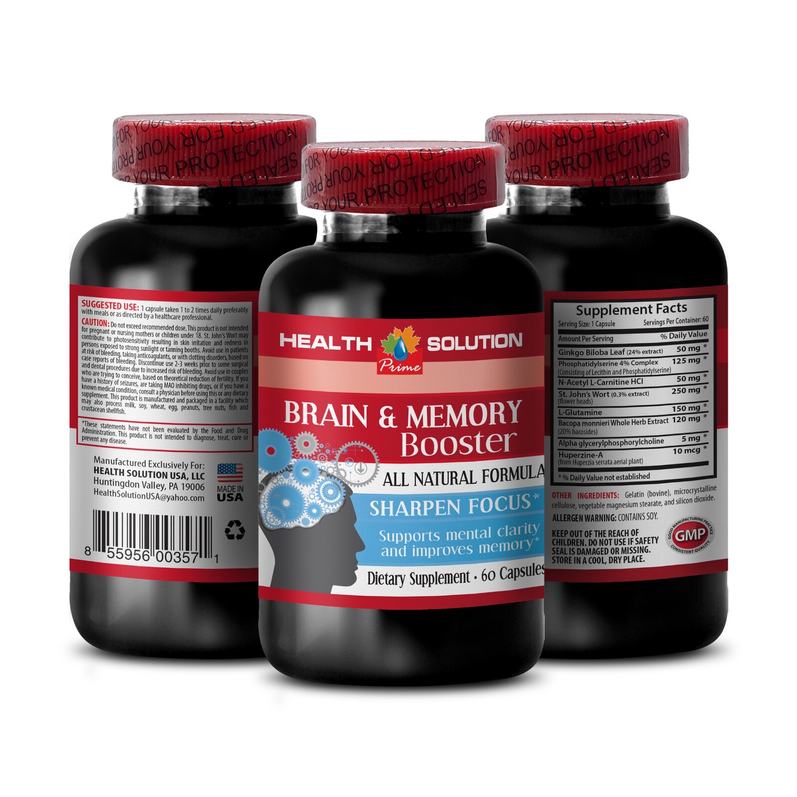 Neuroenergy – BRAIN & MEMORY BOOSTER – Mental health supplement 3 Bottles