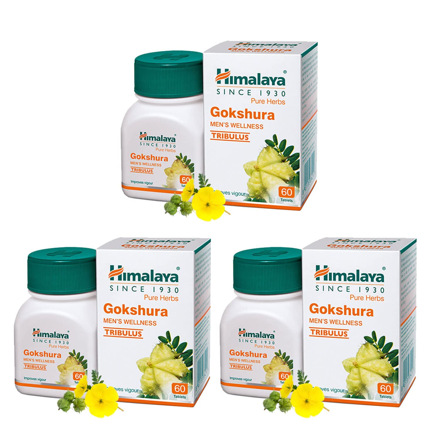 3 x Himalaya Wellness Pure Herbs Gokshura 180 Tablets For Men’s health FREE SHIP