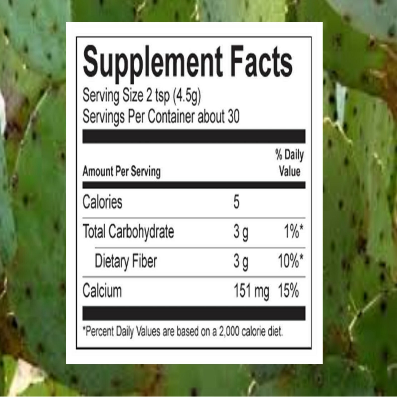 Nopal Cactus Pure 100% Blood Sugar Support Bloated Stomach Fiber 1/2Lb ALKAVITA