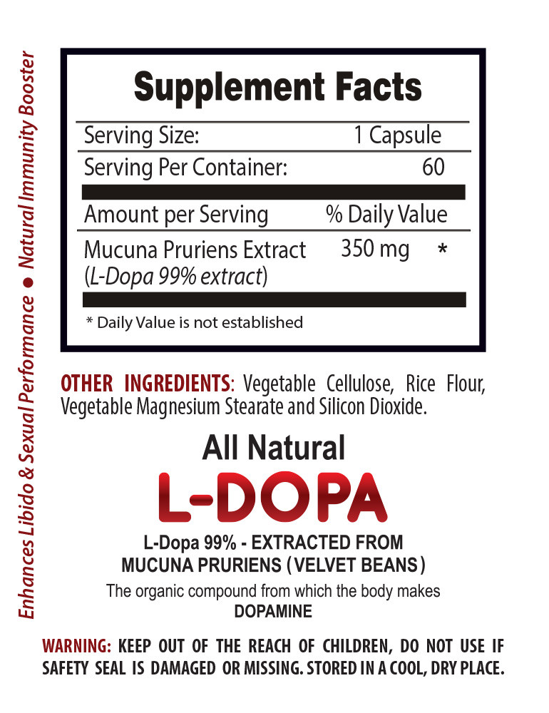 Mucuna Pruriens Seeds – L-DOPA 99% Extract Powder – Makes Dopamine – 2 Bottles