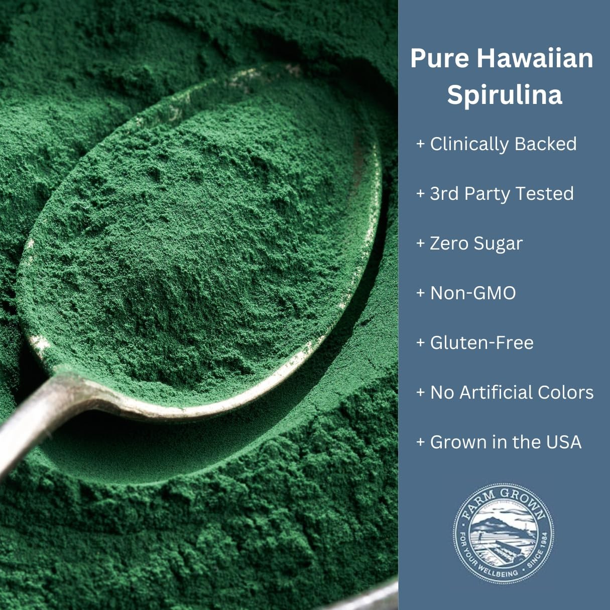 Pure Hawaiian Spirulina Herbal Supplement 5 Ounce Powder Vegan Gluten Free