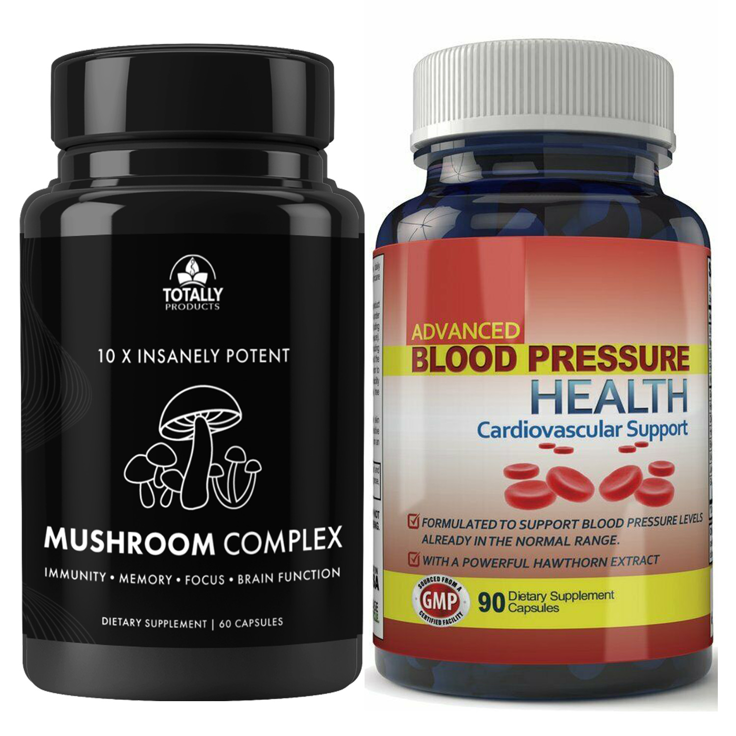 Mushroom Complex Immune Supplement & Circulatory Support Heart Health 60 Caps