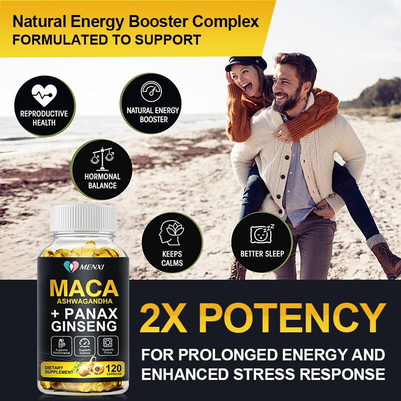 Organic Maca Root Capsules Peruvian Maca Extract for Men & Women Health Softgels