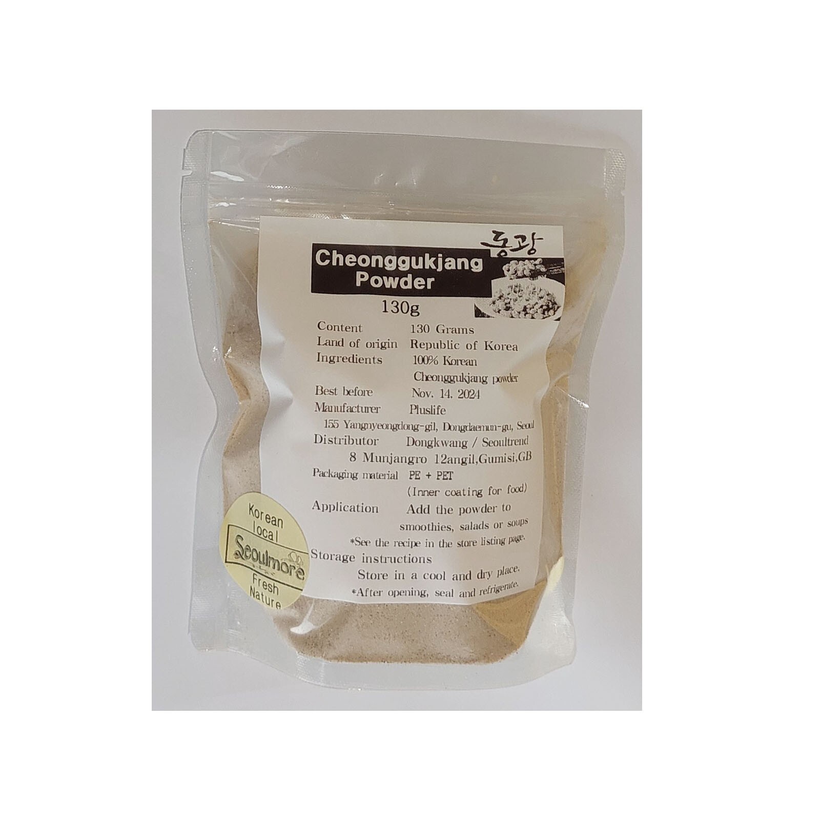 Korean Cheonggukjang Powder Fermented Soybean Bacillus 130g Quality