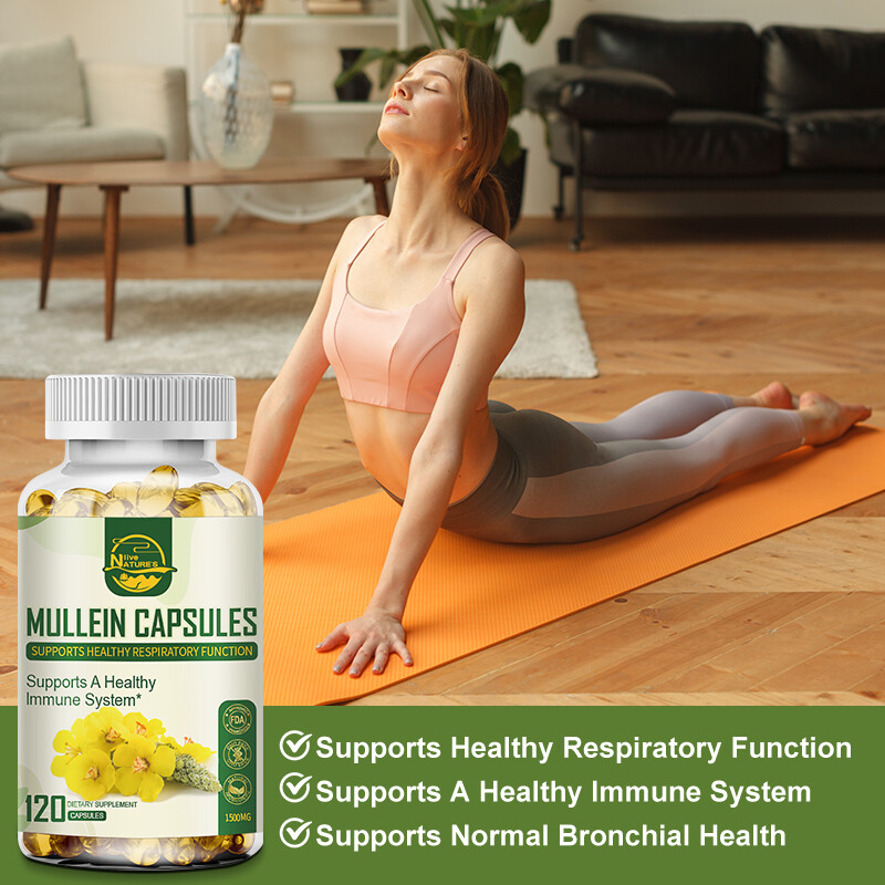3 X 120 Mullein Leaf Capsule For Lung Cleansing&Detox Herbal Dietary Supplement