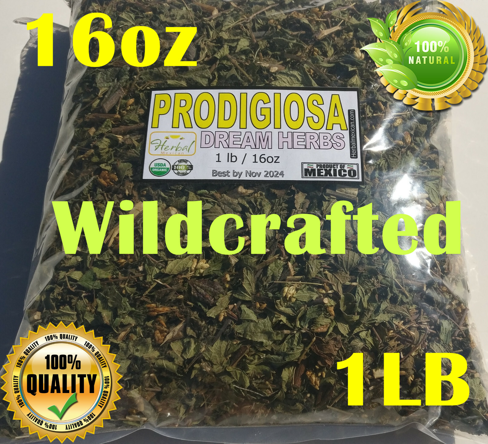 Prodigiosa, Amula herb, Organic Prodijiosa Wild Crafted Mexican Herbs 16oz !!!