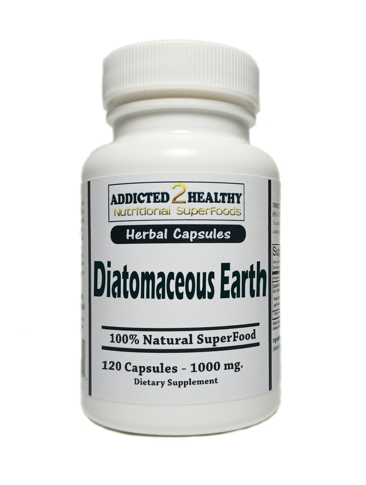 120 Diatomaceous Earth Capsules – #1 Natural Silica,Detox,Heavy Metals,Immunity
