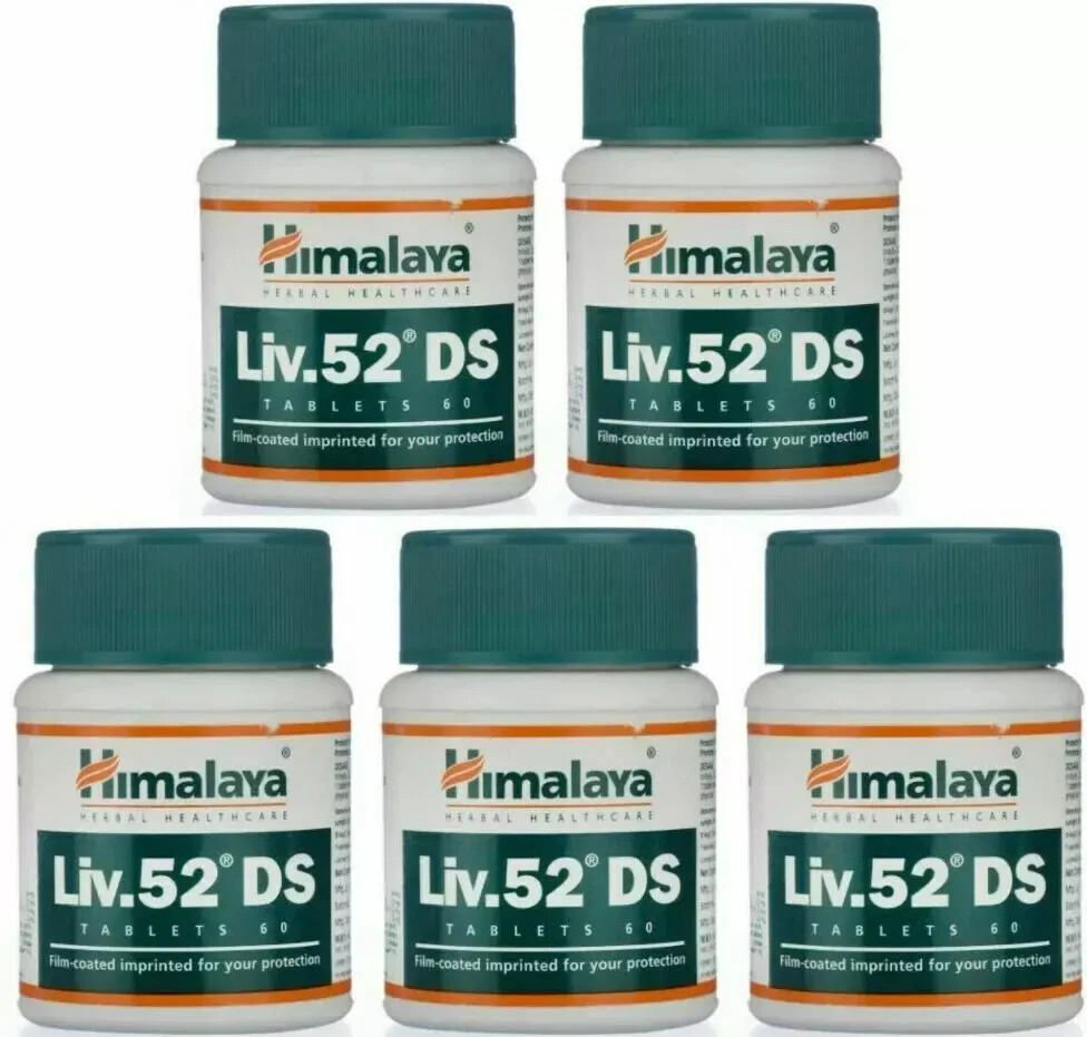 5 Bottles Himalaya Liv*er 52 (DS) Double Strength Herbal LiverCare Repairs Liver