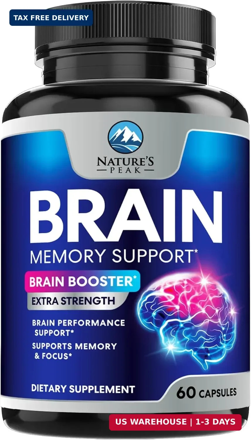 Brain Memory Supplement Pills – 3X Strength Nootropics for Concentration, Clarit