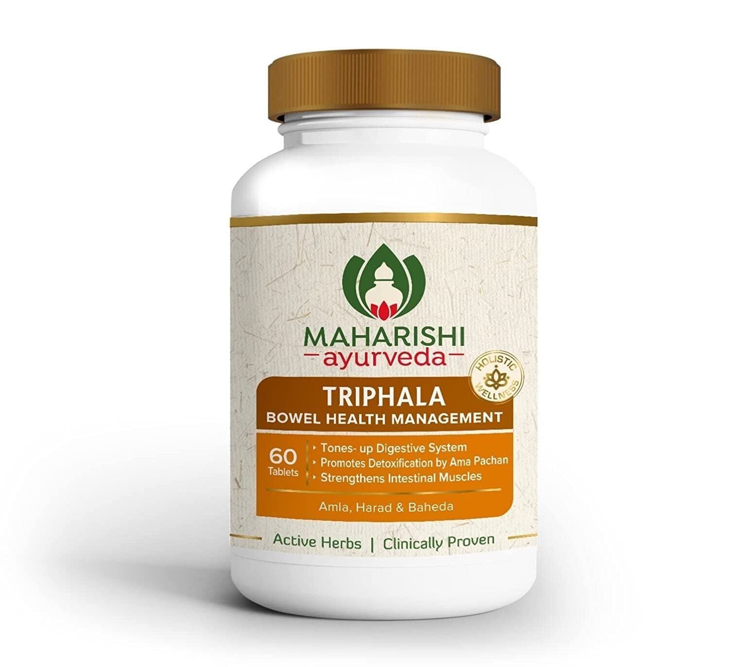 Maharishi Ayurveda Organic Triphala Tablets | 60 Tabs | Relieves Constipation
