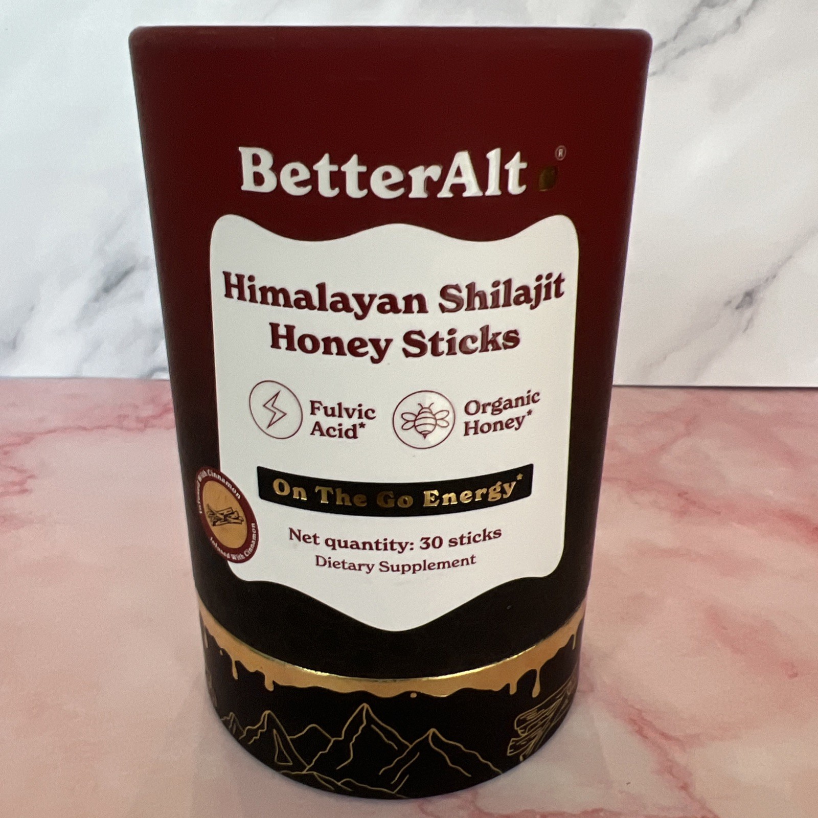 BetterAlt GOLD+ Cinnamon Shilajit Honey Sticks – Potent Fulvic Resin, On‑the‑Go