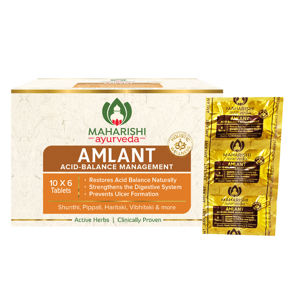 4 x Maharishi Ayurveda AMLANT Tablets (60 Tabs) Relief from Acidity – 240tab
