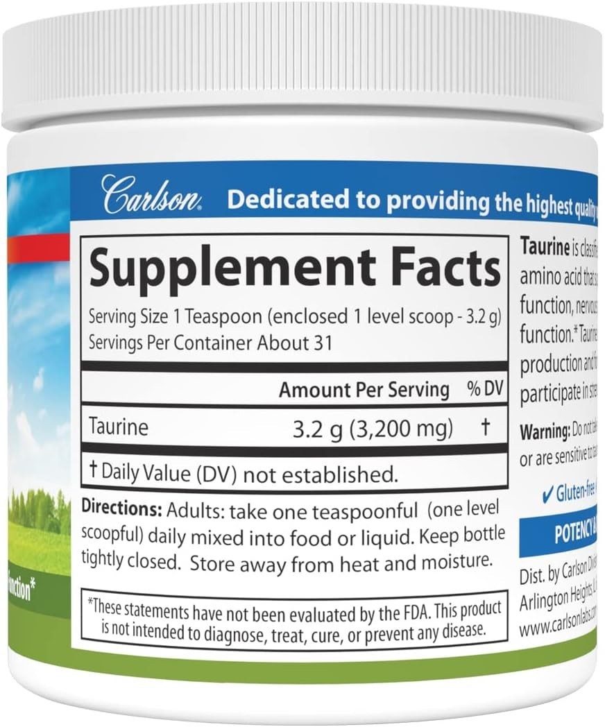 Taurine Powder – Unflavored Amino Acid for Muscle & Nerve Support, 100g