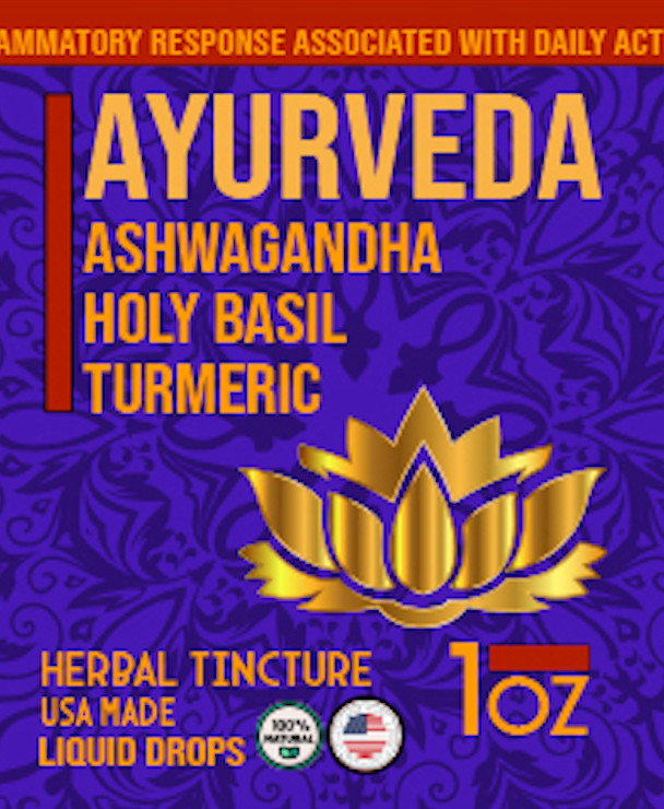 Ayurveda Synergy Tincture 1:3 Potency – Ashwagandha, Holy Basil & Turmeric USA