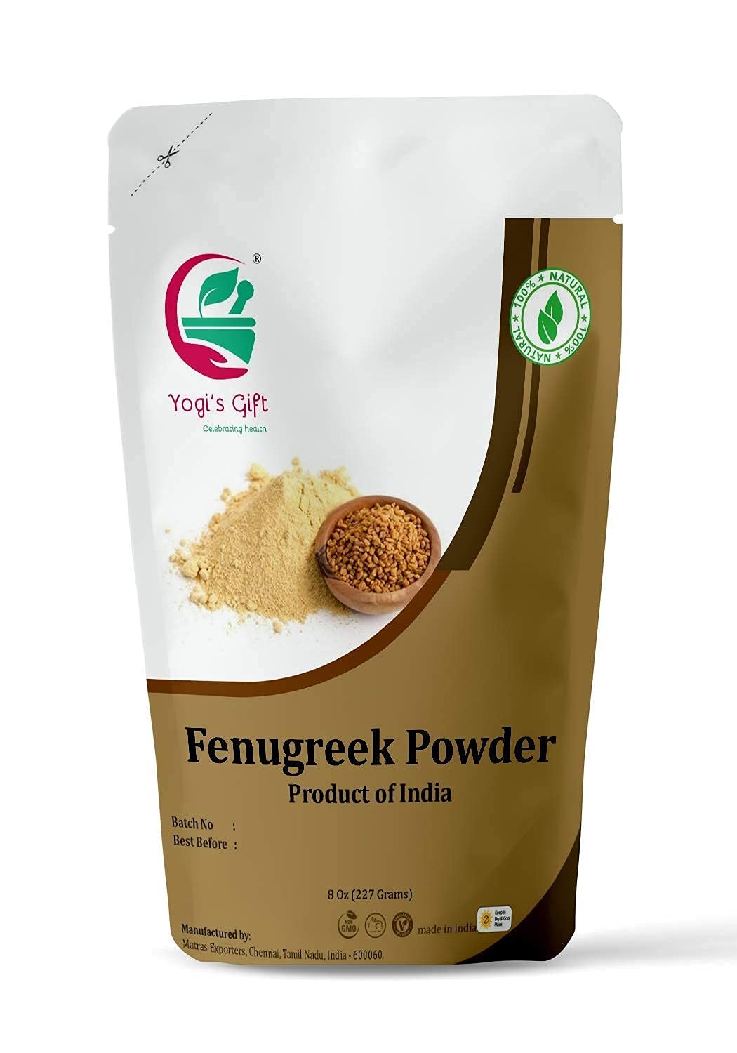 Fenugreek Powder 8 oz | Non-GMO | Ideal for Cooking, Hair Growth, Skin Care