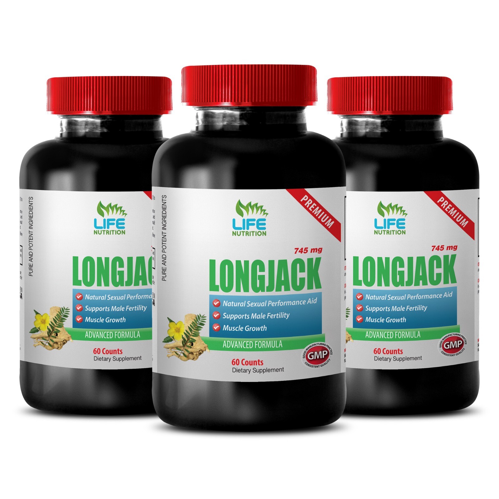 Ginseng clarity booster – LONGJACK COMPLEX – Muira Puama mental health 3 Bottles