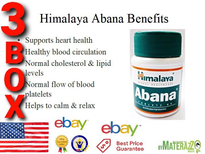 3 Bottles Himalaya ABANA 180 Tablets Exp.2025 Care Cholesterol Triglyceride