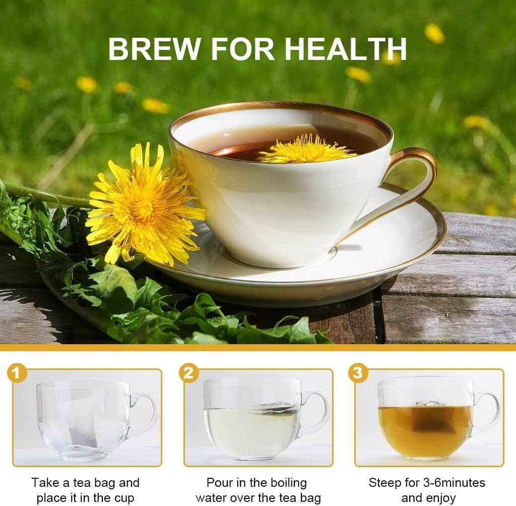 28Bags Dandelion Root Tea Bags, Organic Herbal ,Support Liver Digestion Health