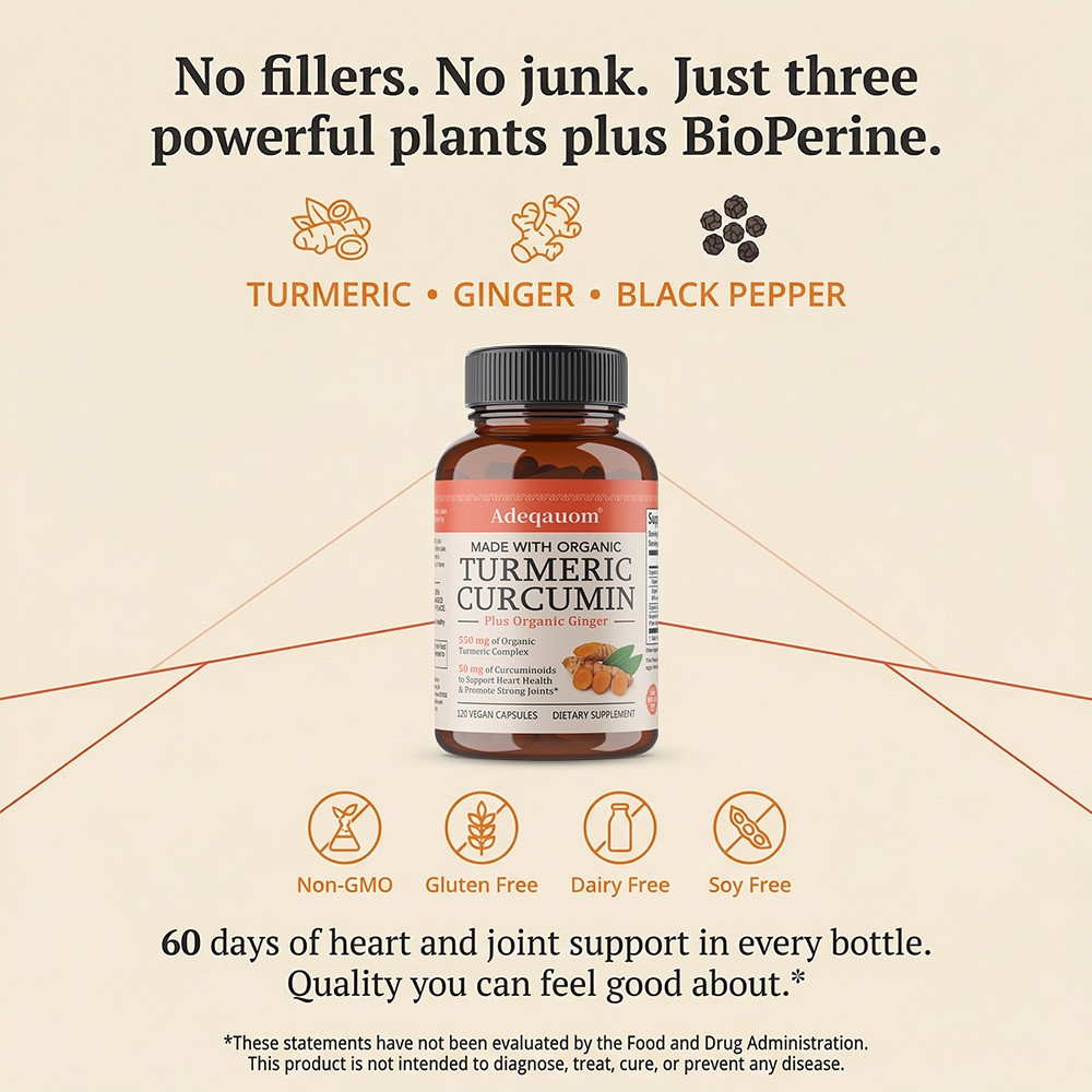 Turmeric Complex 50mg of Curcuminoids Black Pepper Strong Joints 30/60/120 Caps