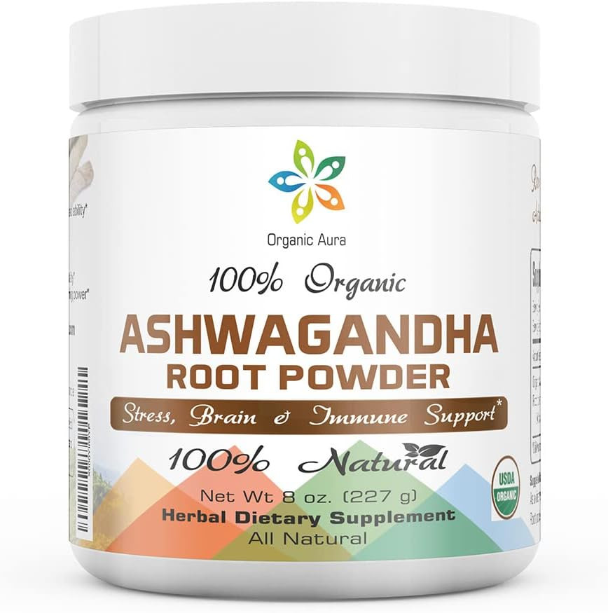 Certified Organic Ashwagandha Root Powder 8Oz -1/2Lb. Enhances Overall Health. 1