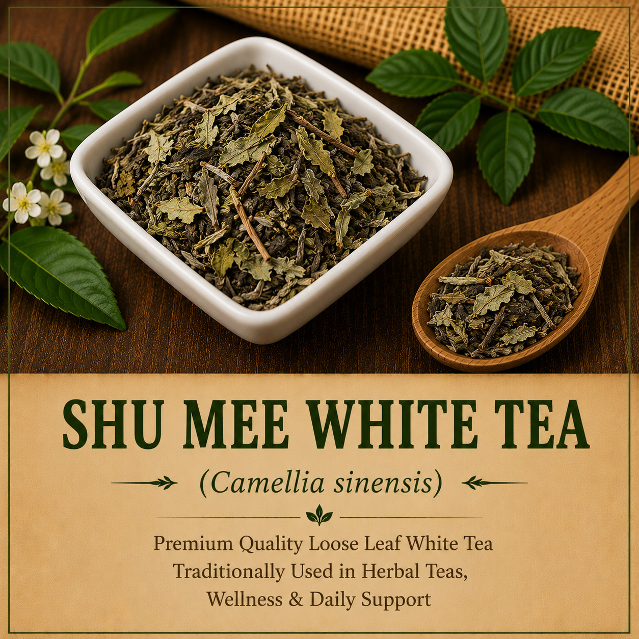 Shu Mee White Tea (Camellia sinensis) Premium Loose Leaf White Tea