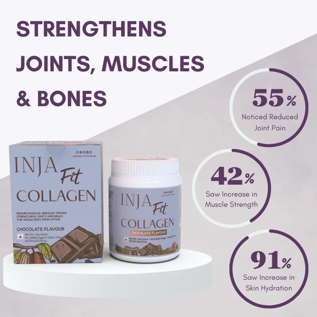 Inja Fit Collagen Powder Chocolate Flavour 250gm r016