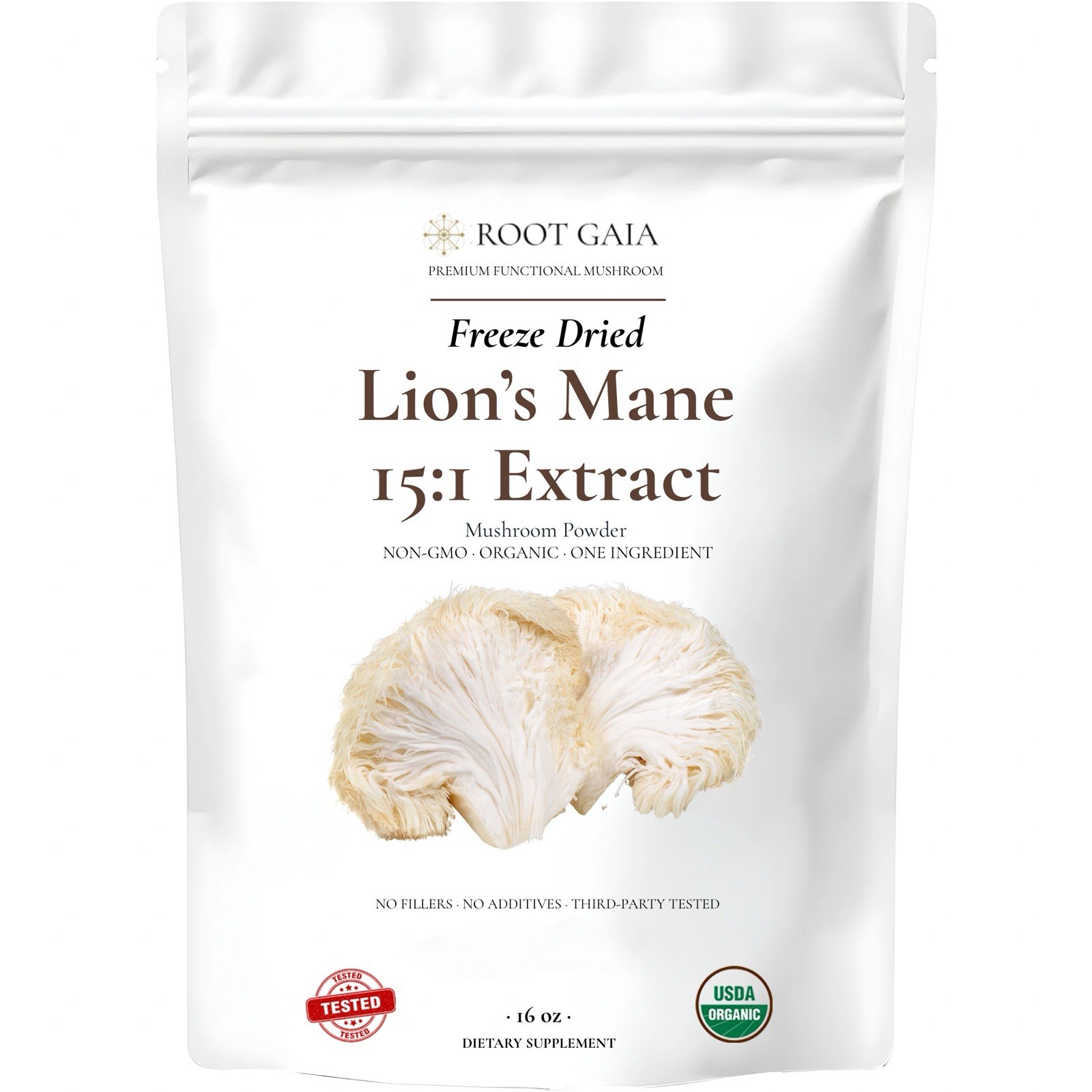 Lion’s Mane Mushroom Freeze-Dried Powder 15:1 Extract – 16oz (453.6g) – Vegan