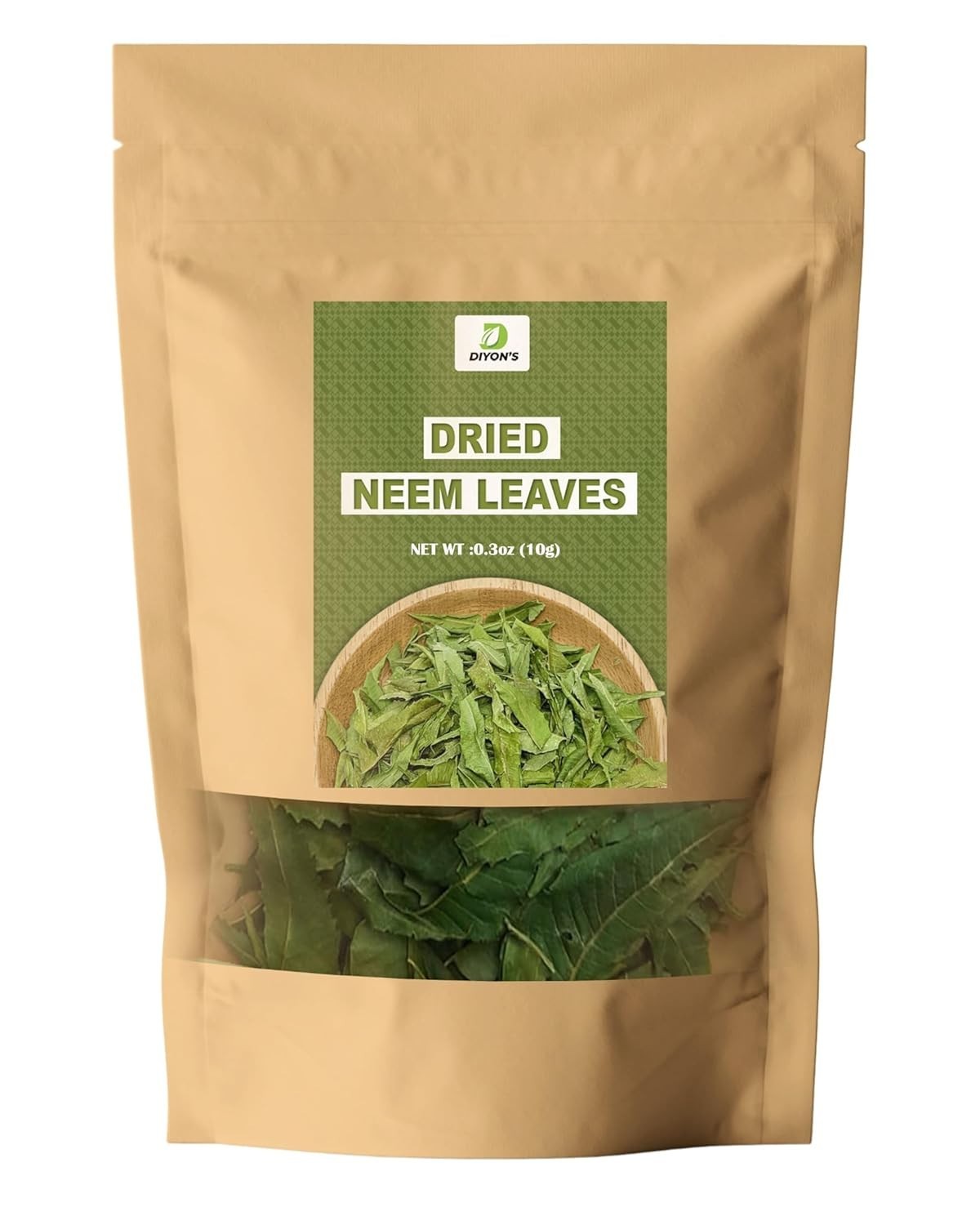 100% Natural Whole Dried Neem Leaves 0.3 Oz from Sri Lanka – Eco-Friendly Bag