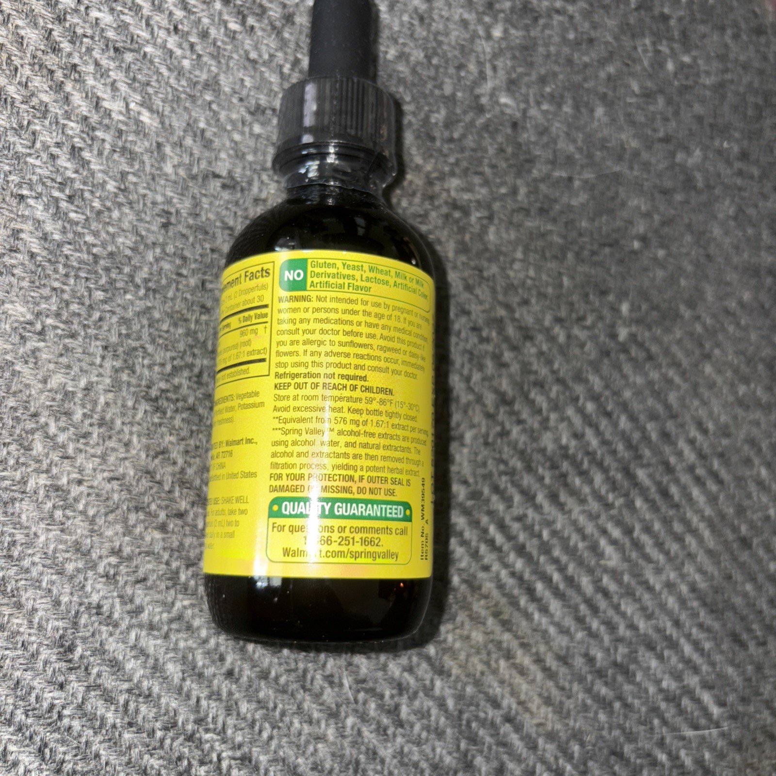 Spring Valley Echinacea Liquid Extract 960 mg Immune Health 2 FL OZ 30 Doses