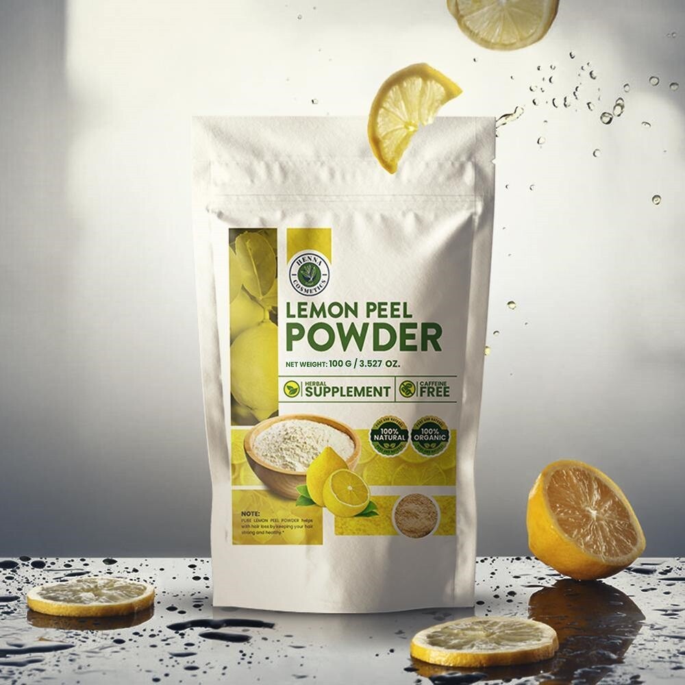 Lemon Peel Powder for Skin Hair, 100 Grams, 100% Organic.