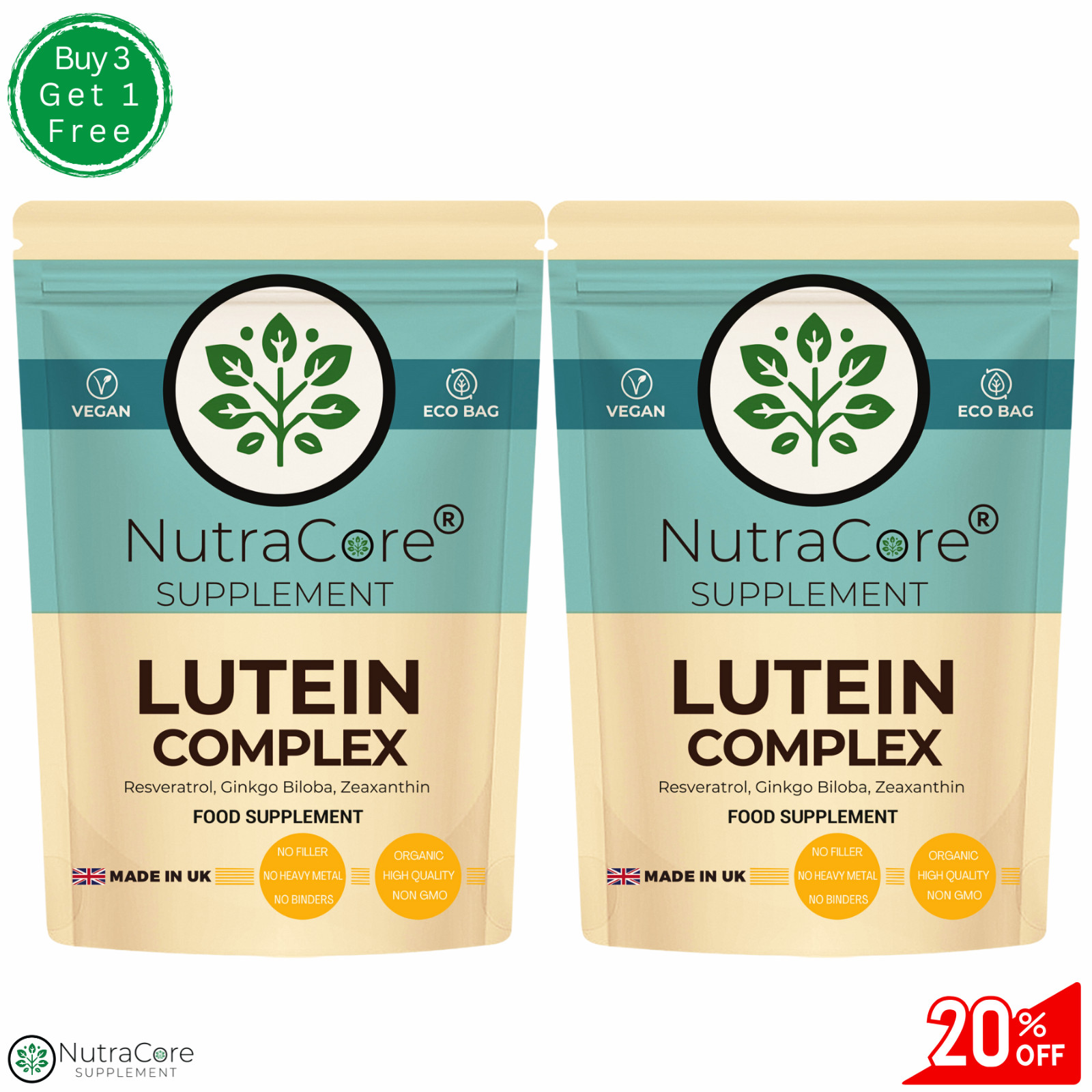 Lutein Complex 700mg Capsules-(Ginkgo Biloba, Resveratrol, Zeaxanthin)-180Caps