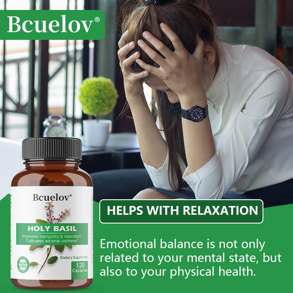 Holy Basil Herbal Supplement,Stress Relief,Promote Calm Relaxation,30/60/120Caps