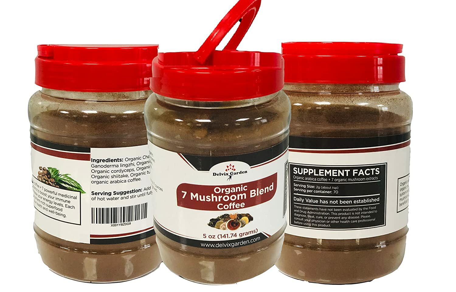 Coffee Alternative Made of 7 Organic Mushroom Coffee Blend, Coffee Substitute