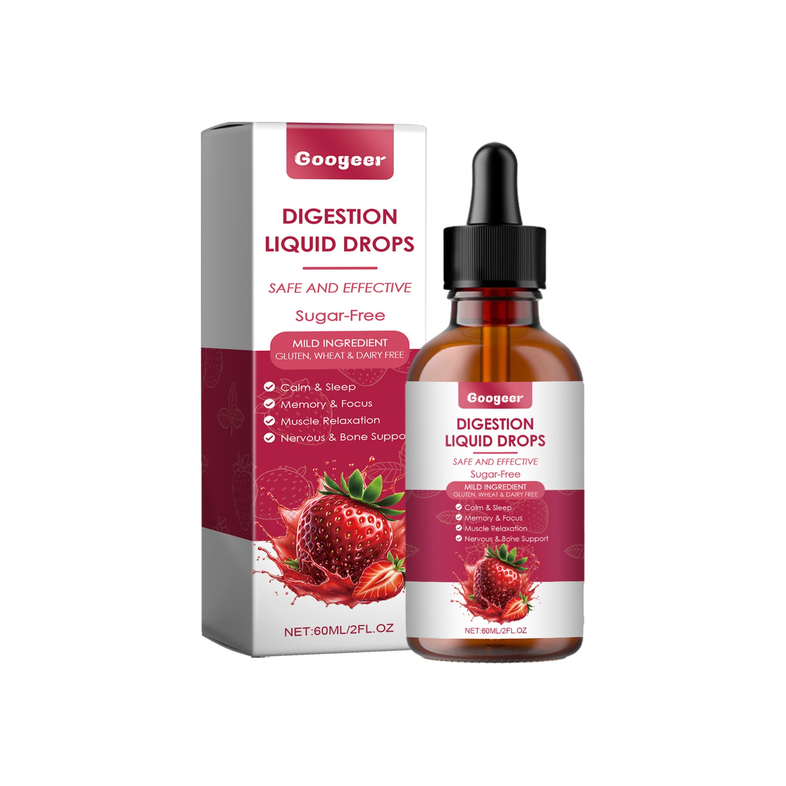 Digestion Liquid Drops Chinese herbal extracts Gluconolactone & Vitamin B1 80 ml