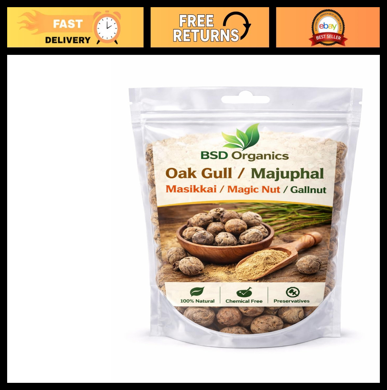 Organic Haritaki Whole – Terminalia Chebula – Kadukkai – 200g Myrobalan Powder