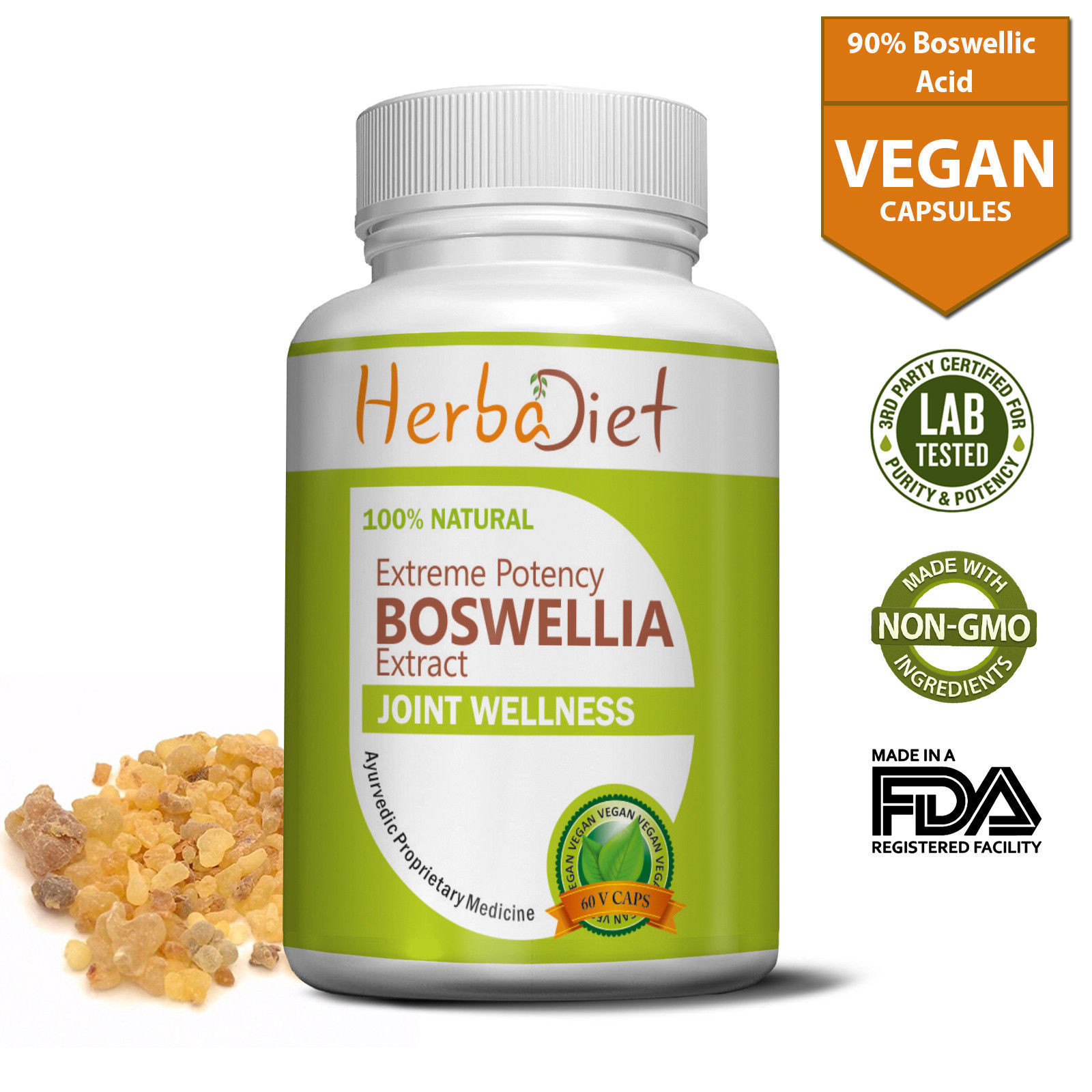 Boswellia Serrata Extract 90% Boswellic EXTREME POTENCY Joint Support Capsules