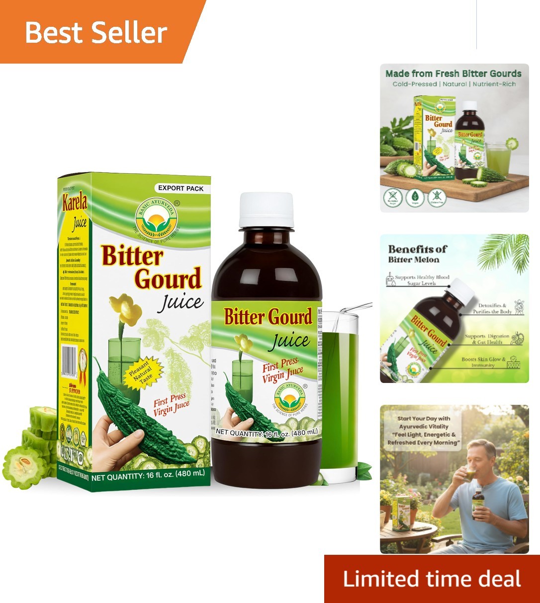 Ayurvedic Karela Juice 480ml – Supports Digestion & Liver Health Naturally