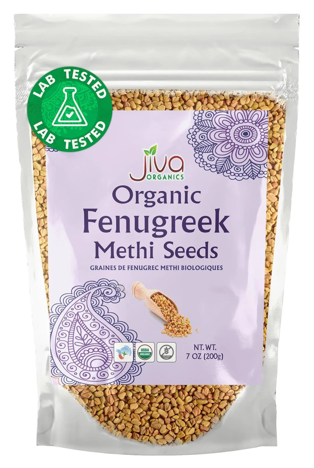 Jiva Organic Fenugreek Seeds 7 Ounce – NonGMO, Gluten Free, All Natural Fenug