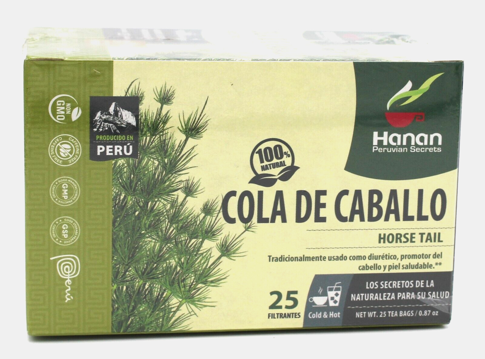 25 Cola de Caballo Tea Bags (25 Horse tail Tea Bags) 1 Box (Hanan)